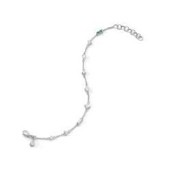 Sterling Silver Crystal and Tsavorite Bracelet