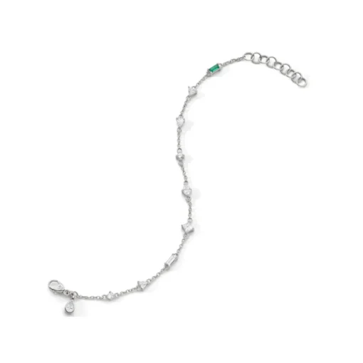 Sterling Silver Crystal and Tsavorite Bracelet