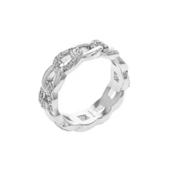 Sterling Silver Cubic Zirconia Link Ring