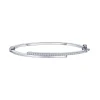 Sterling Silver Cubic Zirconia Bypass Bangle Bracelet