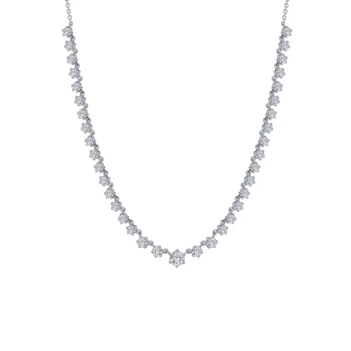 Sterling Silver Cubic Zirconia Tennis Necklace