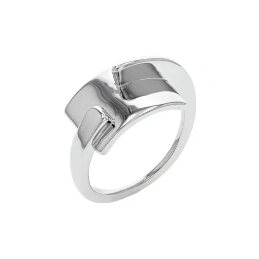 Sterling Silver Curved Plate Ring