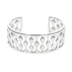 Sterling Silver Cut-Out Design Cuff Bracelet