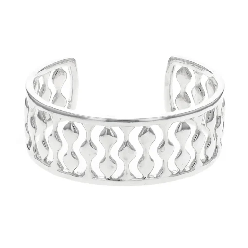 Sterling Silver Cut-Out Design Cuff Bracelet