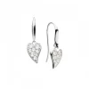 Sterling Silver Desire White Topaz Heart Earrings