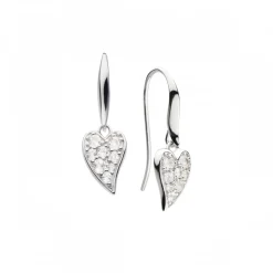 Sterling Silver Desire White Topaz Heart Earrings