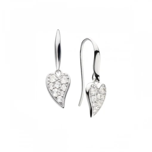 Sterling Silver Desire White Topaz Heart Earrings