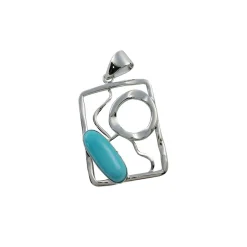 Sterling Silver Dyed Turquoise Pendant