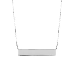 Sterling Silver Engravable Bar Necklace
