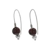 Sterling Silver Garnet Bead Earrings