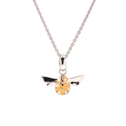 Sterling Silver Gold Plated Blossom Mini Bee Pendant with Chain