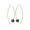 Sterling Silver Grey Pearl Wire Earrings