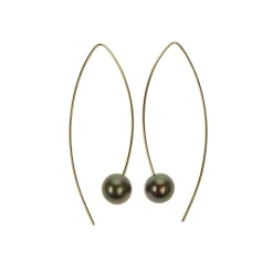 Sterling Silver Grey Pearl Wire Earrings