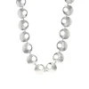 Sterling Silver Hammered Domed Necklace