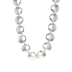 Sterling Silver Hammered Domed Necklace