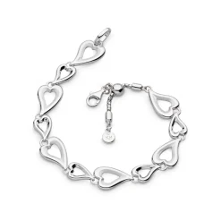 Sterling Silver Heart Link Bracelet