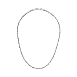 Sterling Silver 20-Inch Barrel Crystal Chain