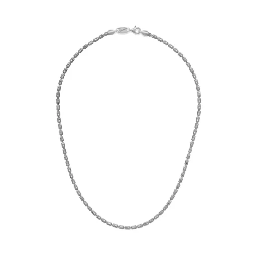 Sterling Silver 20-Inch Barrel Crystal Chain