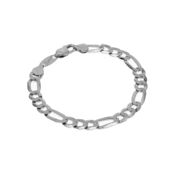 Sterling Silver 8.5-Inch Flat Figaro Bracelet