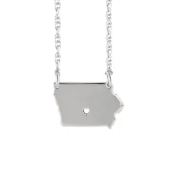Sterling Silver Iowa Necklace