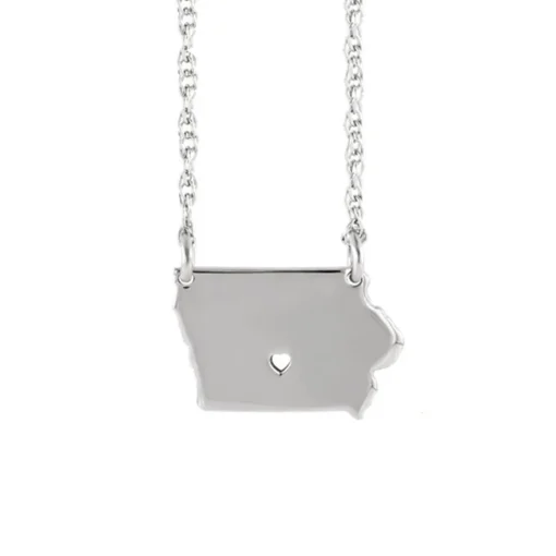 Sterling Silver Iowa Necklace