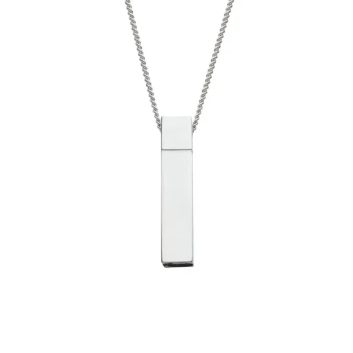 Sterling Silver Keepsake Bar Pendant with Chain