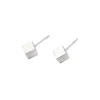 Sterling Silver Large Cube Stud Earrings