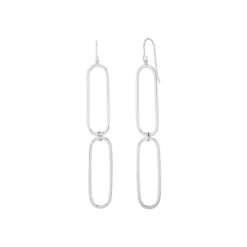 Sterling Silver Large Paperclip Dangle Earrings