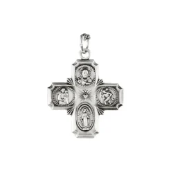 Sterling Silver Large 4-Way Cross Pendant