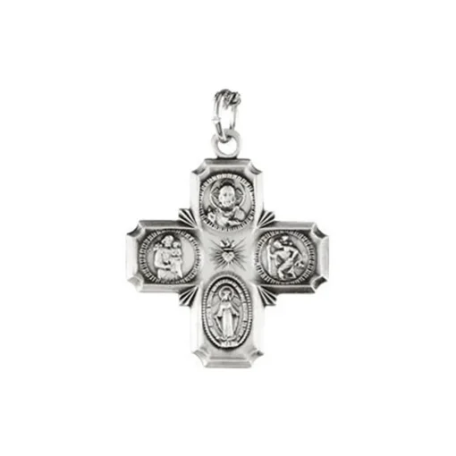 Sterling Silver Large 4-Way Cross Pendant