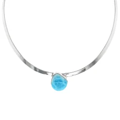Sterling Silver Larimar Neckcuff