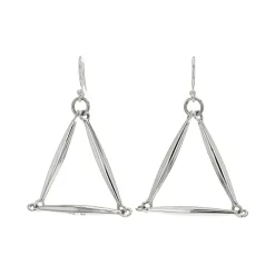 Sterling Silver Open Triangle Drop Earrings