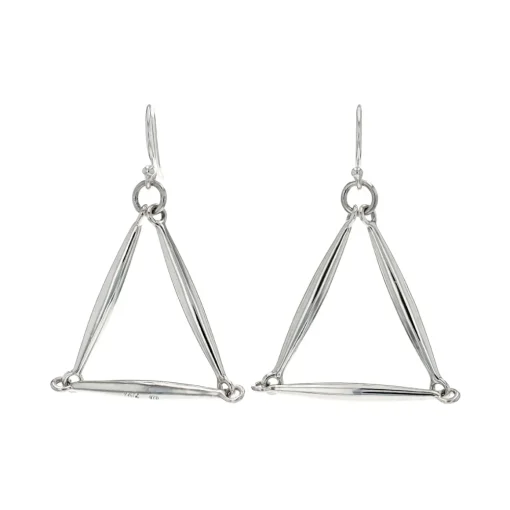 Sterling Silver Open Triangle Drop Earrings