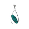 Sterling Silver Oval Cabochon Turquoise Pear-shape Pendant