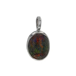 Sterling Silver Oval Opal Pendant