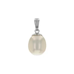 Sterling Silver Oval Pearl Pendant
