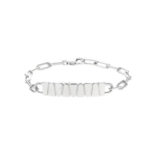 Sterling Silver Paperclip Bar Bracelet