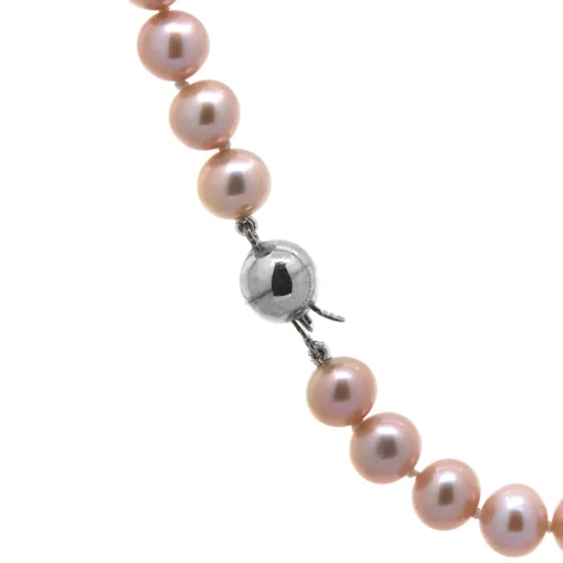 Sterling Silver Pink Freshwater Pearl Necklace