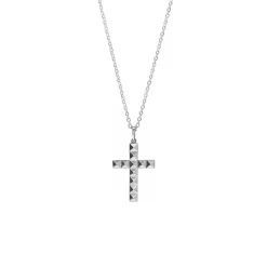 Sterling Silver Pyramid Cross Pendant with Chain
