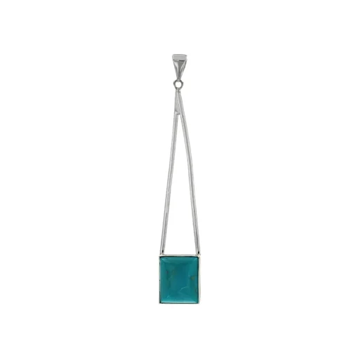 Sterling Silver Rectangle Cabochon Turquoise Pendant