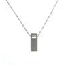 Sterling Silver Rectangular Cutout Pendant with Chain