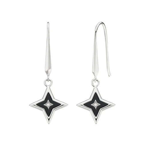 Sterling Silver Revival Astoria Glitz Onyx Earrings