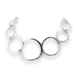 Sterling Silver Ripple Circle Link Necklace