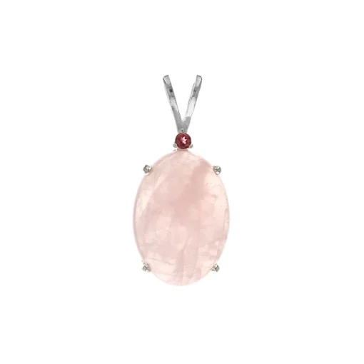 Sterling Silver Rose Quartz Pendant