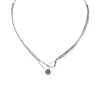 Sterling Silver Round Tahitian Pearl Cuff Necklace