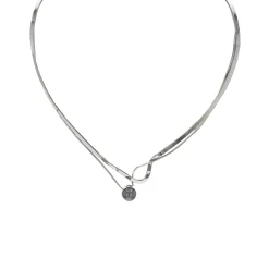 Sterling Silver Round Tahitian Pearl Cuff Necklace