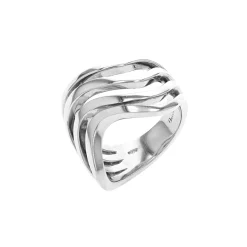 Sterling Silver 4-Row Wavy Fashion Ring