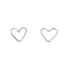 Sterling Silver Small Open Heart Earrings