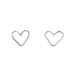 Sterling Silver Small Open Heart Earrings