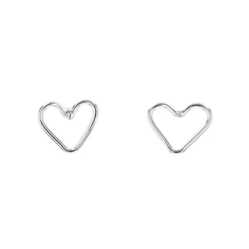 Sterling Silver Small Open Heart Earrings